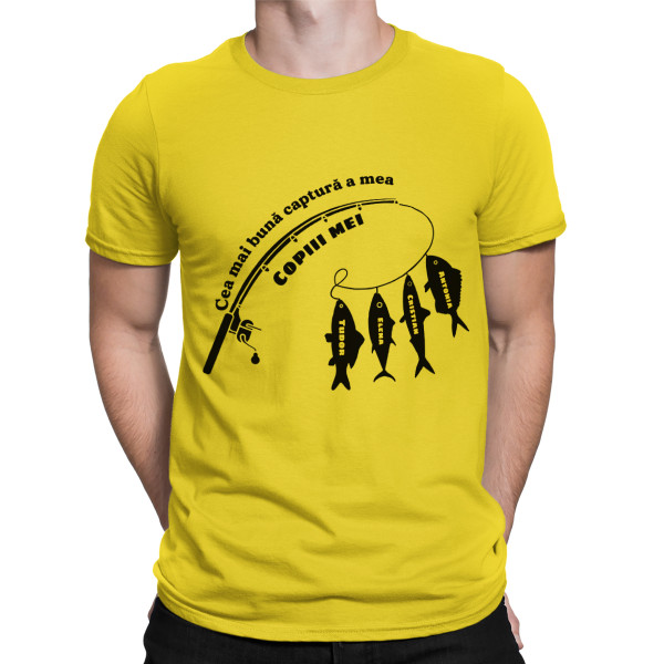 Tricou "Cea mai bună captură" cu numele copiilor:
