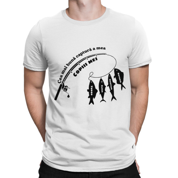 Tricou "Cea mai bună captură" cu numele copiilor: