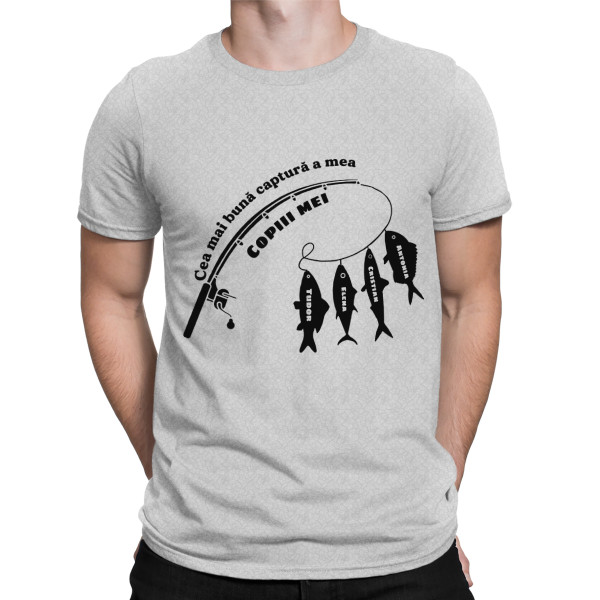 Tricou "Cea mai bună captură" cu numele copiilor: