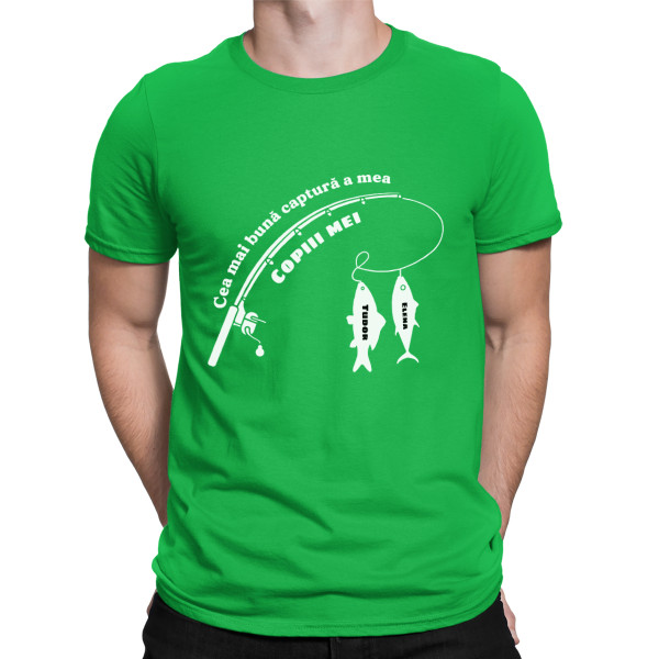 Tricou "Cea mai bună captură" cu numele copiilor: