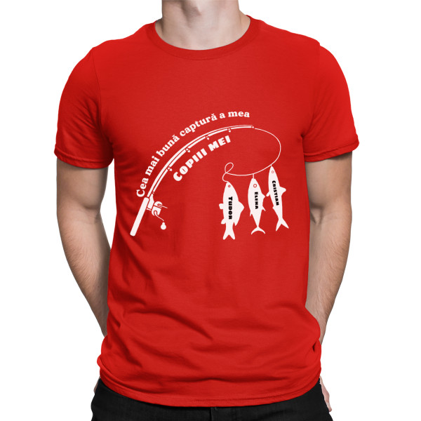 Tricou "Cea mai bună captură" cu numele copiilor: