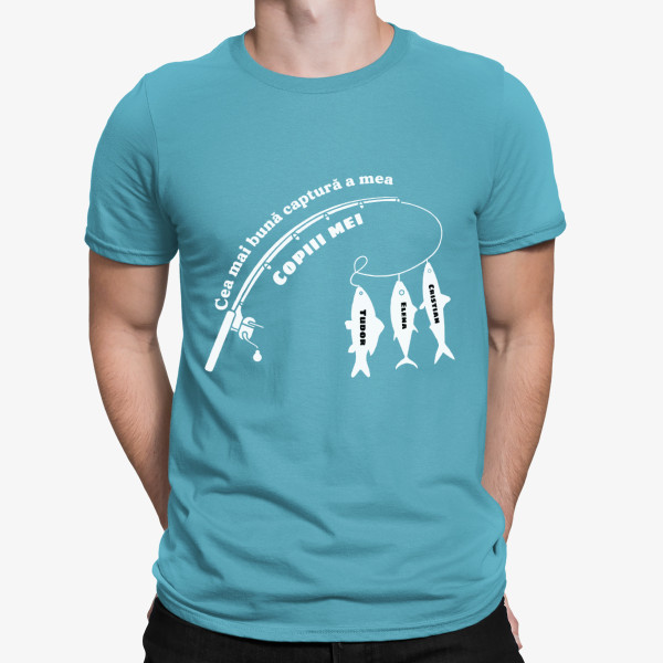 Tricou "Cea mai bună captură" cu numele copiilor: