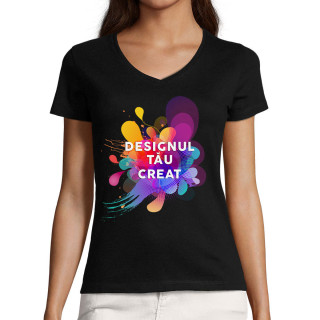 Tricou cu decolteu în V pentru femei cu designul tău personalizat