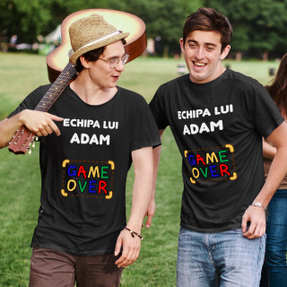 Tricou "Echipa mirelui" cu numele ales de dvs.