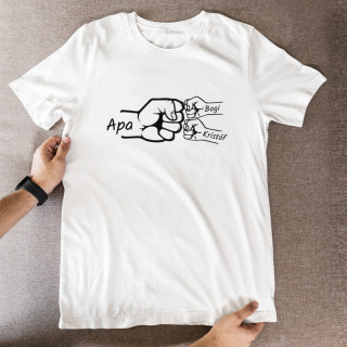 Tricou "Echipa tatălui" cu numele copiilor aleși
