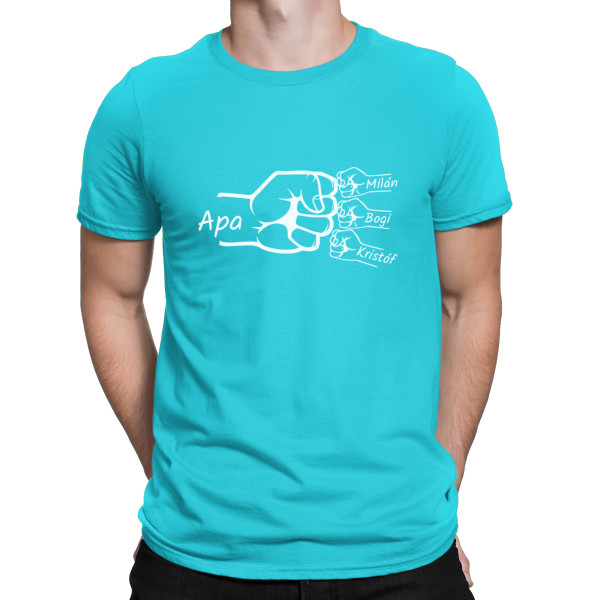 Tricou "Echipa tatălui" cu numele copiilor aleși