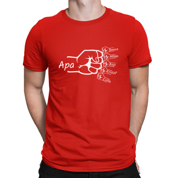 Tricou "Echipa tatălui" cu numele copiilor aleși