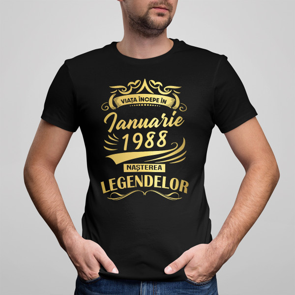 Tricou "Legendă" cu data aleasă de tine