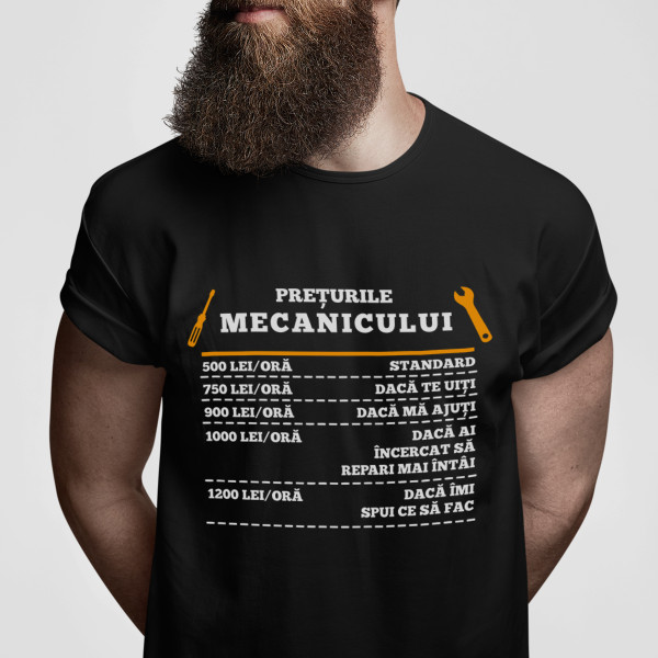Tricou "Lista de prețuri a mecanicului" Tricou "Lista de prețuri a mecanicului"