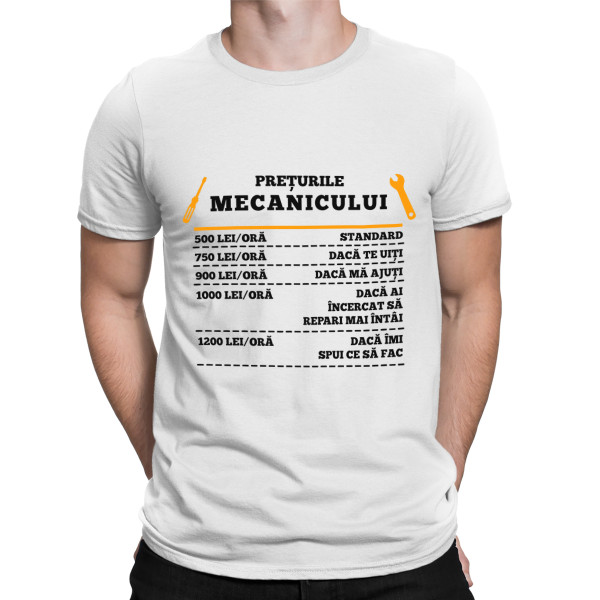 Tricou "Lista de prețuri a mecanicului" Tricou "Lista de prețuri a mecanicului"