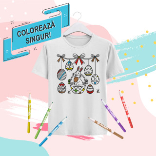 Tricou pentru copii "Colorează singur! Paște"