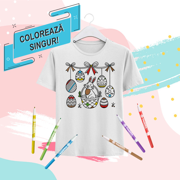 Tricou pentru copii "Colorează singur! Paște" Tricou pentru copii "Colorează singur! Paște"