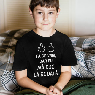 Tricou pentru copii "Mă duc la școală"