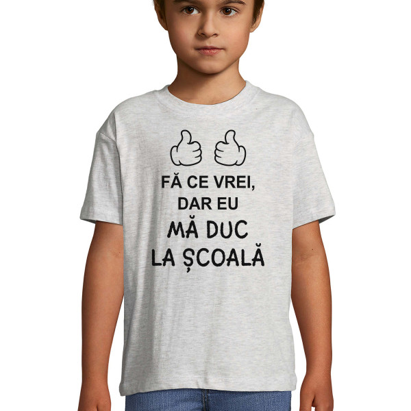 Tricou pentru copii "Mă duc la școală"