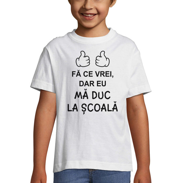 Tricou pentru copii "Mă duc la școală"