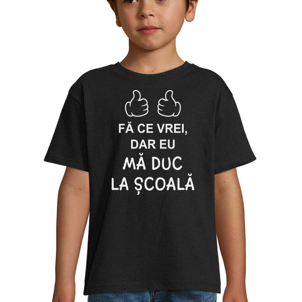 Tricou pentru copii "Mă duc la școală"