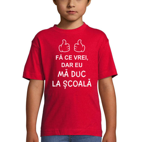 Tricou pentru copii "Mă duc la școală"