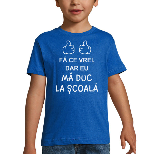 Tricou pentru copii "Mă duc la școală"