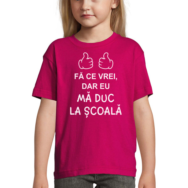 Tricou pentru copii "Mă duc la școală"