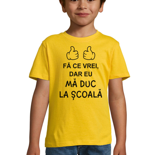 Tricou pentru copii "Mă duc la școală"
