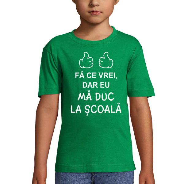 Tricou pentru copii "Mă duc la școală"