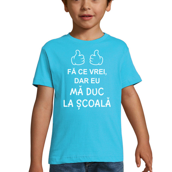 Tricou pentru copii "Mă duc la școală"