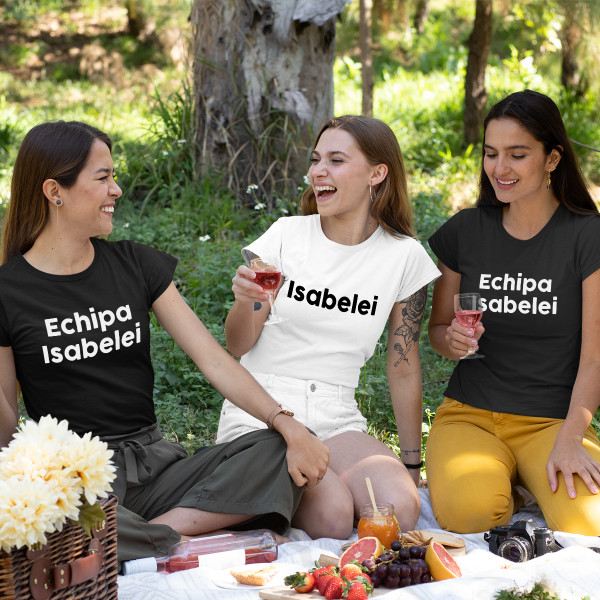 Tricou pentru femei "Echipa miresei" cu numele ales de dvs.