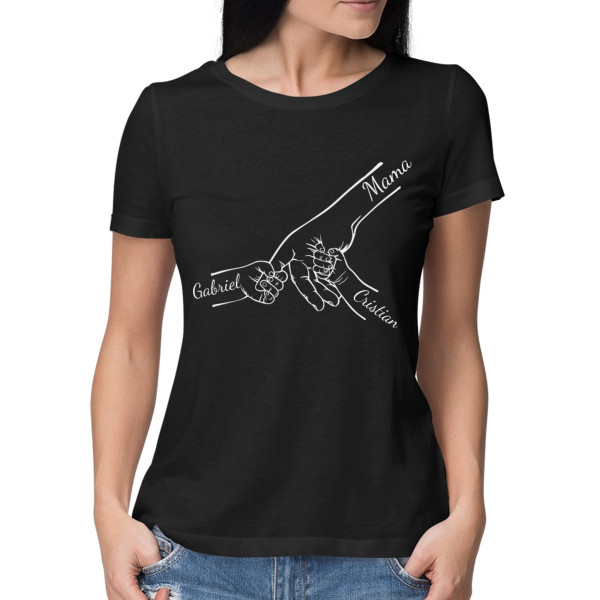 Tricou pentru femei "Mama și copiii", cu numele copiilor alese