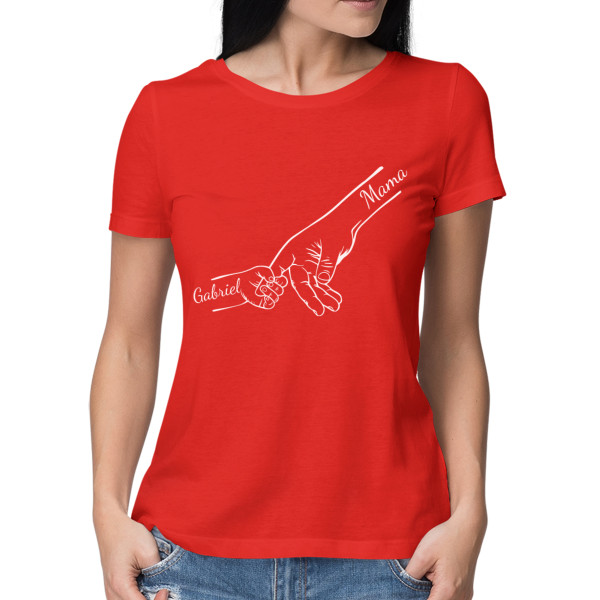 Tricou pentru femei "Mama și copiii", cu numele copiilor alese