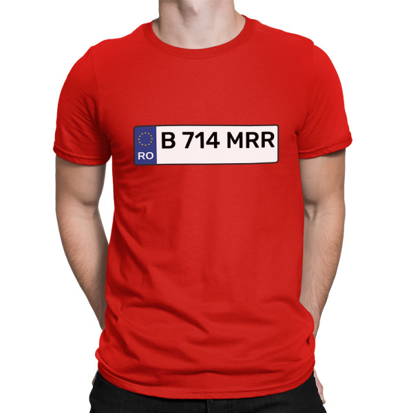 Tricou "Plăcuță de înmatriculare" cu numărul de înmatriculare ales