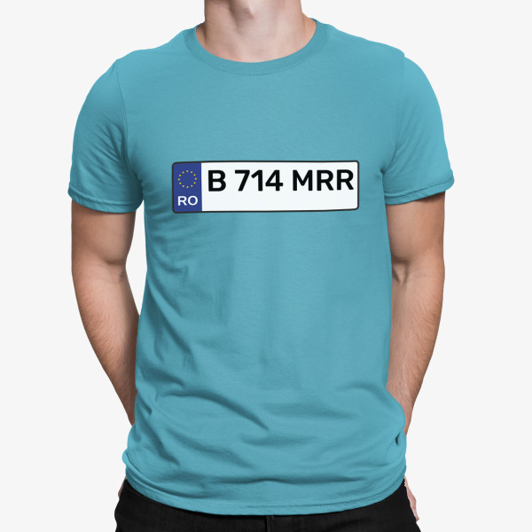 Tricou "Plăcuță de înmatriculare" cu numărul de înmatriculare ales