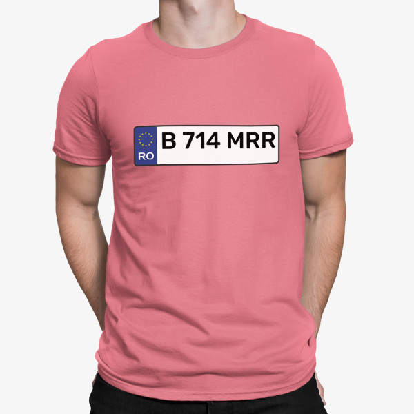 Tricou "Plăcuță de înmatriculare" cu numărul de înmatriculare ales