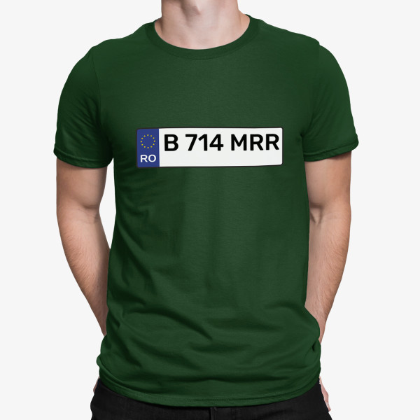 Tricou "Plăcuță de înmatriculare" cu numărul de înmatriculare ales