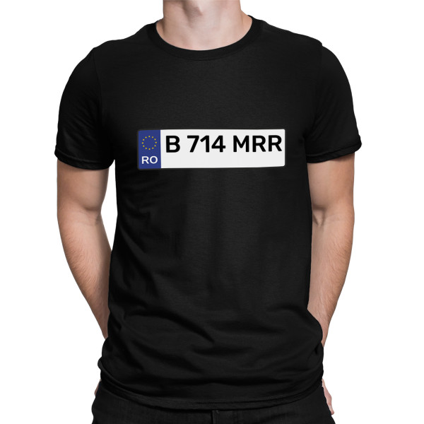 Tricou "Plăcuță de înmatriculare" cu numărul de înmatriculare ales