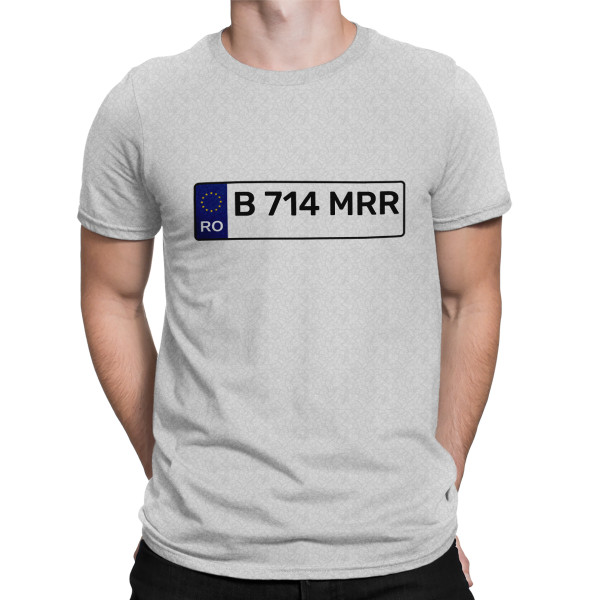 Tricou "Plăcuță de înmatriculare" cu numărul de înmatriculare ales