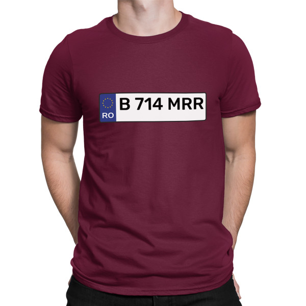 Tricou "Plăcuță de înmatriculare" cu numărul de înmatriculare ales