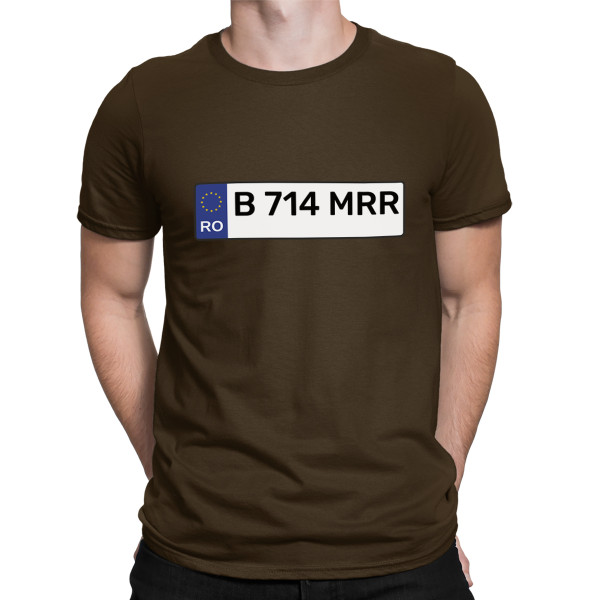 Tricou "Plăcuță de înmatriculare" cu numărul de înmatriculare ales