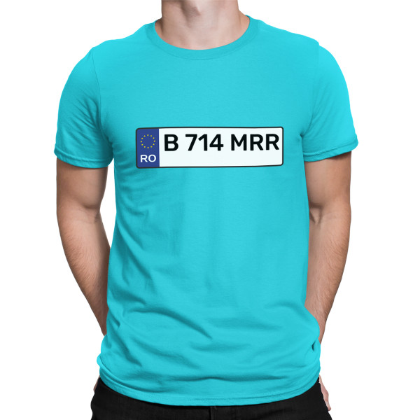 Tricou "Plăcuță de înmatriculare" cu numărul de înmatriculare ales