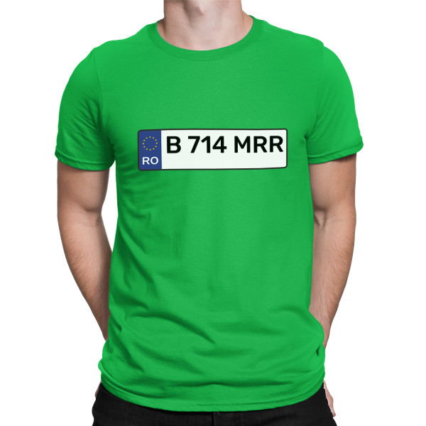 Tricou "Plăcuță de înmatriculare" cu numărul de înmatriculare ales