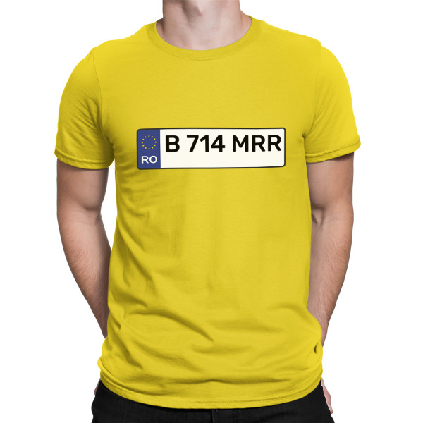 Tricou "Plăcuță de înmatriculare" cu numărul de înmatriculare ales