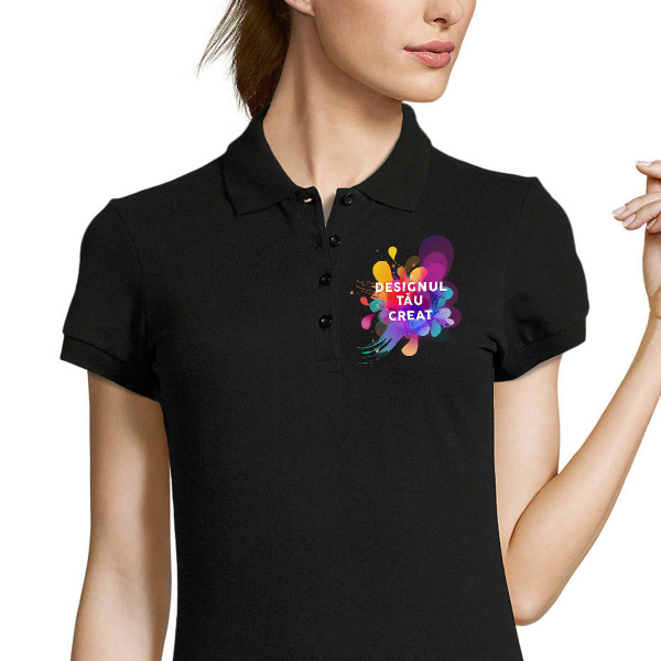 Tricou polo pentru femei cu design personalizat Tricou polo pentru femei cu design personalizat