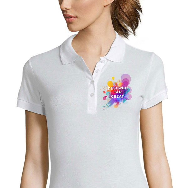 Tricou polo pentru femei cu design personalizat Tricou polo pentru femei cu design personalizat