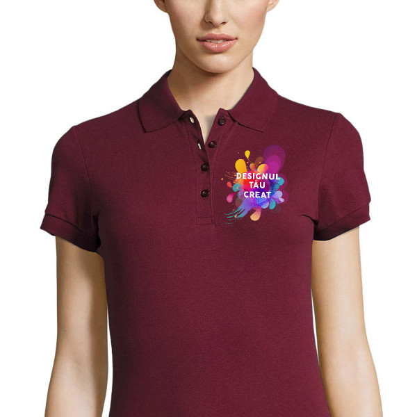 Tricou polo pentru femei cu design personalizat Tricou polo pentru femei cu design personalizat