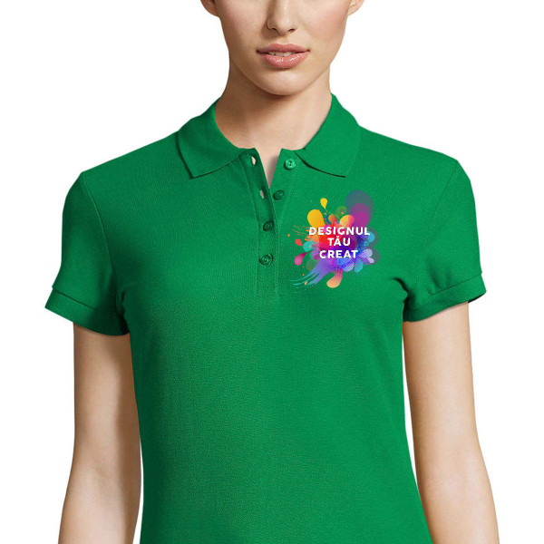 Tricou polo pentru femei cu design personalizat Tricou polo pentru femei cu design personalizat