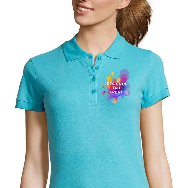 Tricou polo pentru femei cu design personalizat Tricou polo pentru femei cu design personalizat