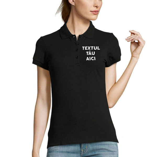 Tricou polo pentru femei cu propriul text Tricou polo pentru femei cu propriul text