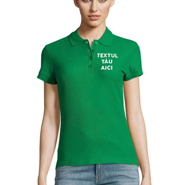 Tricou polo pentru femei cu propriul text Tricou polo pentru femei cu propriul text