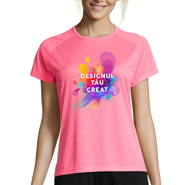 Tricou sport dry-fit pentru femei cu design personalizat