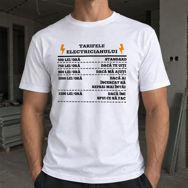 Tricou "Tarifele electricianului"