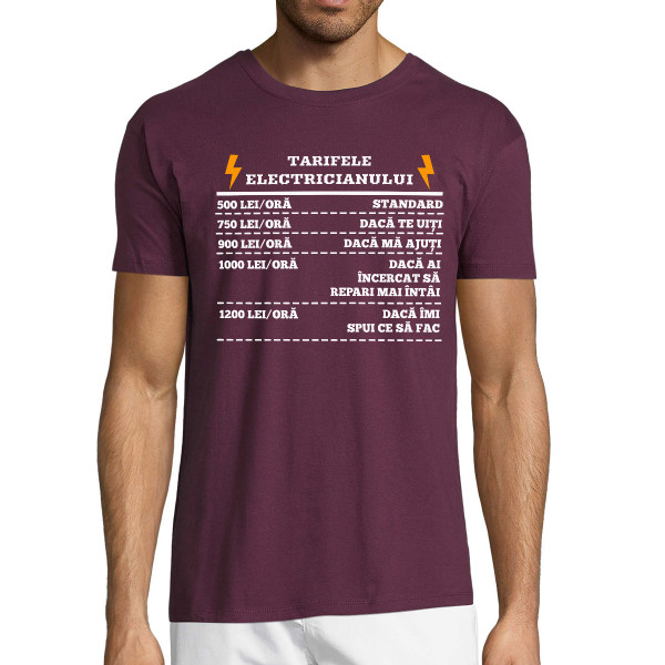 Tricou "Tarifele electricianului"
